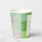 Moderne Abstracte Aquarel Bruiloft Custom Papieren Bekers (Rechts)