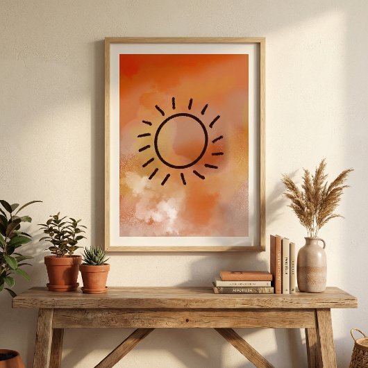 moderne abstracte aquarel hedendaagse cirkel poster