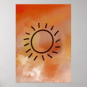 moderne abstracte aquarel hedendaagse cirkel poster (Voorkant)