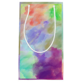 Moderne Abstracte Aquarel Wolken Kleurrijke Pastel Klein Cadeauzakje