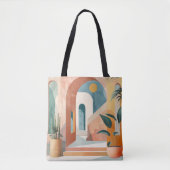 Moderne Abstracte architectonische Canvas tas (Voorkant)