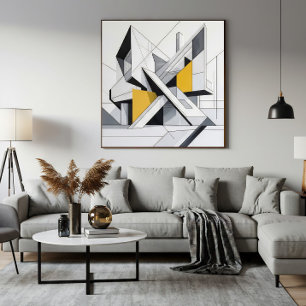 Moderne Abstracte Architectonische Gele Accenten Poster