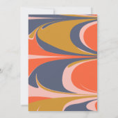 Moderne Abstracte Art Blue Red Gold Vrijgezellenfe Kaart (Achterkant)