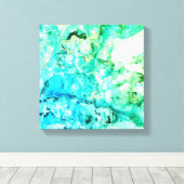 Moderne Abstracte Art Blue Yellow Green Trendy Canvas Afdruk (Insitu (Houten vloer))