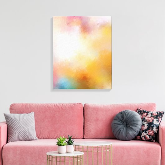 Moderne Abstracte Art Blue Yellow Red Paars Green Canvas Afdruk (Insitu (Woonkamer))