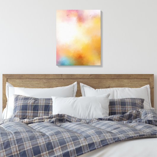 Moderne Abstracte Art Blue Yellow Red Paars Green Canvas Afdruk (Insitu (Slaapkamer))