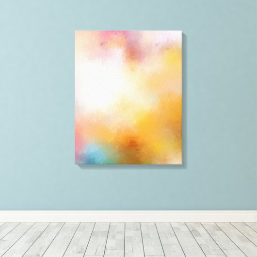 Moderne Abstracte Art Blue Yellow Red Paars Green Canvas Afdruk (Insitu (Houten vloer))