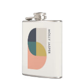 Moderne Abstracte art elegant geometrisch minimali Heupfles (Links)