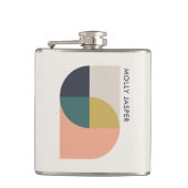 Moderne Abstracte art elegant geometrisch minimali Heupfles (Voorkant)