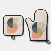 Moderne Abstracte art elegant geometrisch minimali Ovenwant & Pannenlap Set (Voorkant)