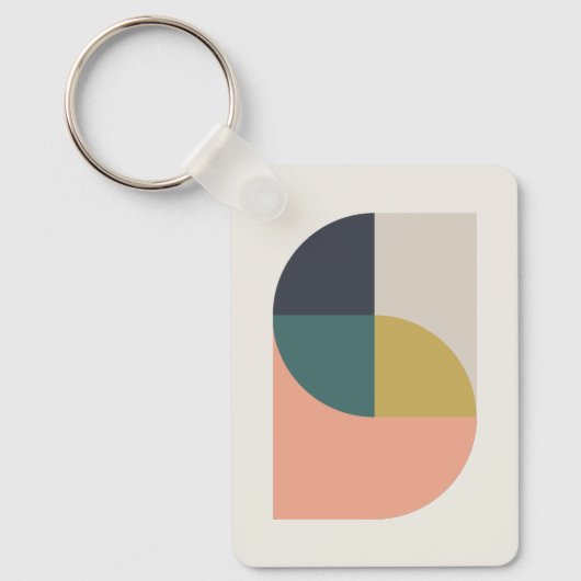 Moderne Abstracte art elegant geometrisch minimali Sleutelhanger (Voorkant)