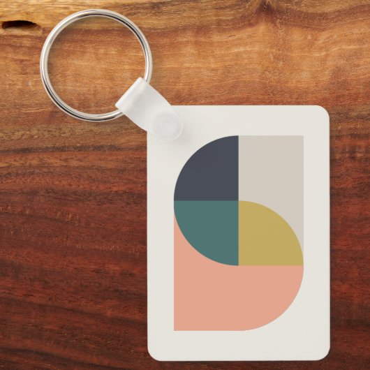 Moderne Abstracte art elegant geometrisch minimali Sleutelhanger (Voorkant)