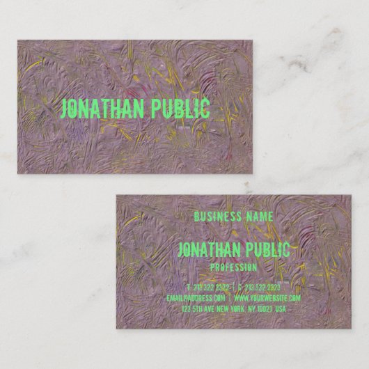 Moderne Abstracte art elegant Sjabloon Professiona Visitekaartje (Voorkant / Achterkant)