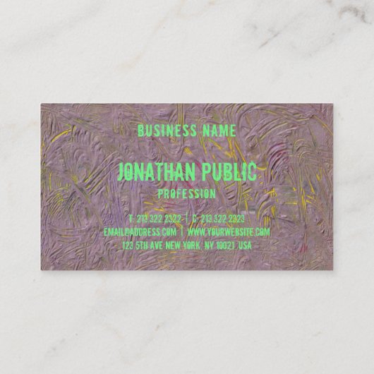 Moderne Abstracte art elegant Sjabloon Professiona Visitekaartje (Achterkant)