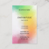 Moderne Abstracte Art elegante kleurrijke Sjabloon Visitekaartje (Achterkant)