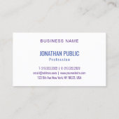 Moderne Abstracte art elegante Sjabloon roze blauw Visitekaartje (Achterkant)