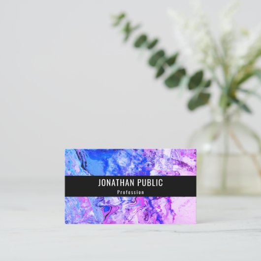 Moderne Abstracte art elegante Sjabloon roze blauw Visitekaartje (Staand voorkant)