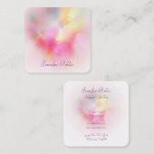 Moderne Abstracte art kleurrijke elegante Sjabloon Vierkante Visitekaartje (Voorkant / Achterkant)