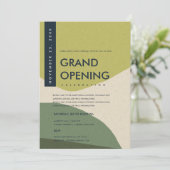 MODERNE ABSTRACTE ART LIME GREEN GRAND OPENEN GEBE KAART (Staand voorkant)