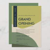 MODERNE ABSTRACTE ART LIME GREEN GRAND OPENEN GEBE KAART (Voorkant / Achterkant)