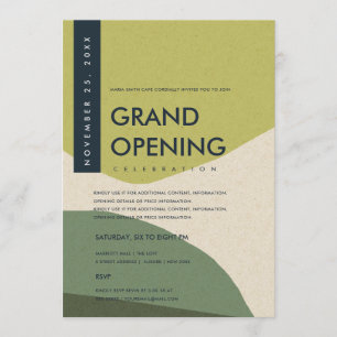 MODERNE ABSTRACTE ART LIME GREEN GRAND OPENEN GEBE KAART