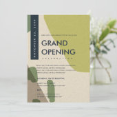 MODERNE ABSTRACTE ART LIME GREEN GRAND OPENEN GEBE KAART (Staand voorkant)