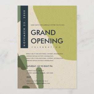 MODERNE ABSTRACTE ART LIME GREEN GRAND OPENEN GEBE KAART