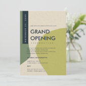 MODERNE ABSTRACTE ART LIME GREEN GRAND OPENEN GEBE KAART (Staand voorkant)