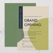 MODERNE ABSTRACTE ART LIME GREEN GRAND OPENEN GEBE KAART (Voorkant / Achterkant)