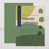 MODERNE ABSTRACTE ART LIME GREEN GRAND OPENEN GEBE KAART (Voorkant / Achterkant)