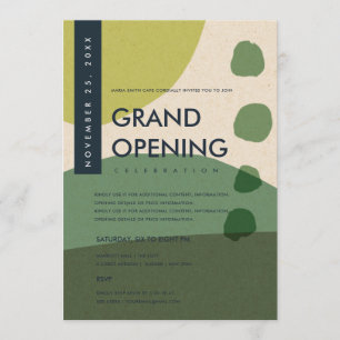 MODERNE ABSTRACTE ART LIME GREEN GRAND OPENEN GEBE KAART