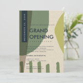 MODERNE ABSTRACTE ART LIME GREEN GRAND OPENEN GEBE KAART (Staand voorkant)