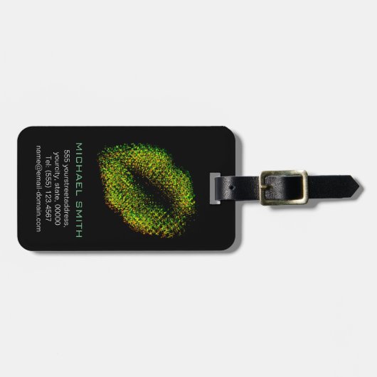 Moderne Abstracte art Lips #13 Bagagelabel (Voorkant horizontaal)