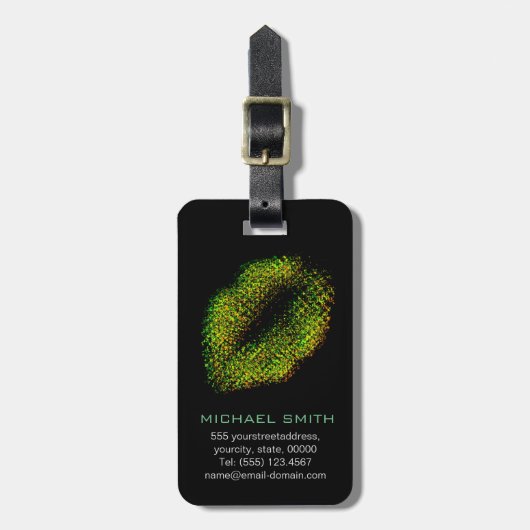 Moderne Abstracte art Lips #13 Bagagelabel (Voorkant verticaal)