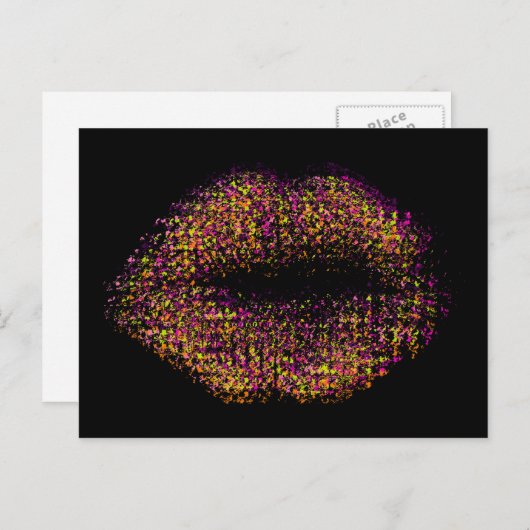 Moderne Abstracte art Lips #14 Briefkaart (Voorkant / Achterkant)