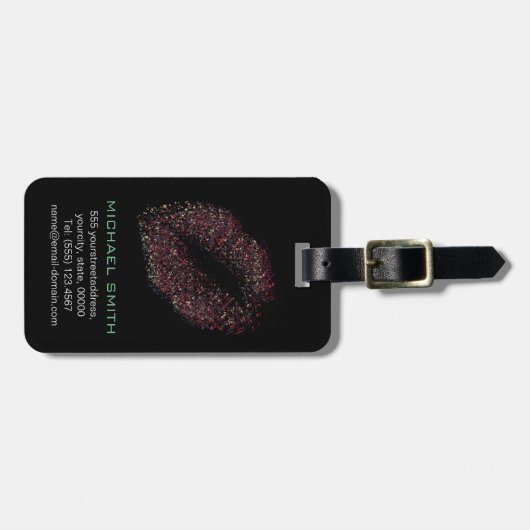 Moderne Abstracte art Lips #17 Bagagelabel (Voorkant horizontaal)