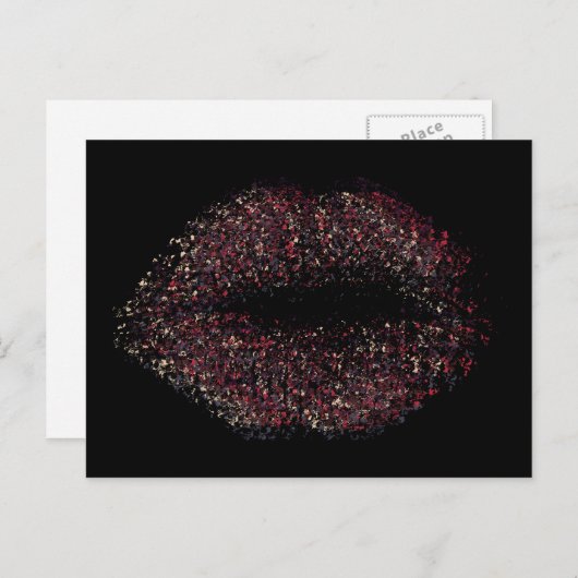 Moderne Abstracte art Lips #17 Briefkaart (Voorkant / Achterkant)
