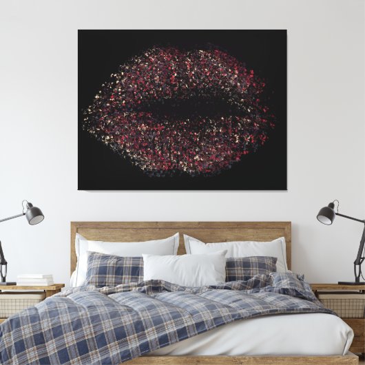 Moderne Abstracte art Lips #17 Canvas Afdruk (Insitu (Slaapkamer))
