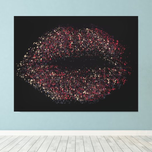Moderne Abstracte art Lips #17 Canvas Afdruk (Insitu (Houten vloer))