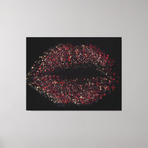Moderne Abstracte art Lips #17 Canvas Afdruk