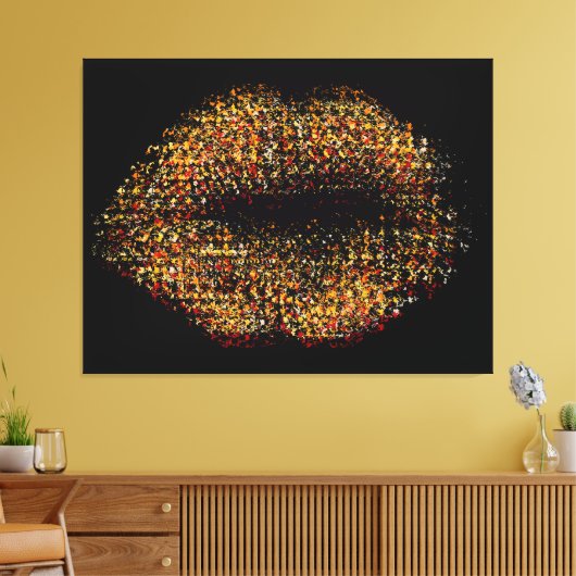 Moderne Abstracte art Lips #27 Canvas Afdruk (Insitu (Woonkamer))