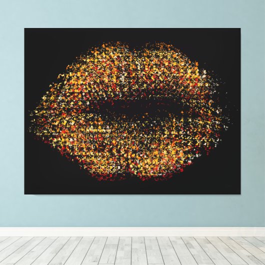 Moderne Abstracte art Lips #27 Canvas Afdruk (Insitu (Houten vloer))