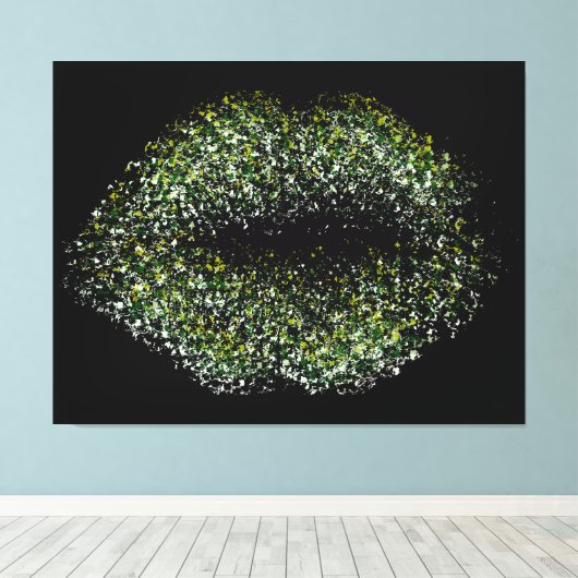 Moderne Abstracte art Lips #28 Canvas Afdruk (Insitu (Houten vloer))