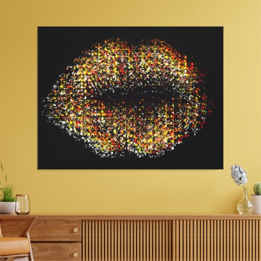 Moderne Abstracte art Lips #34 Canvas Afdruk (Insitu (Woonkamer))
