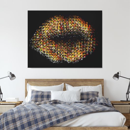 Moderne Abstracte art Lips #34 Canvas Afdruk (Insitu (Slaapkamer))