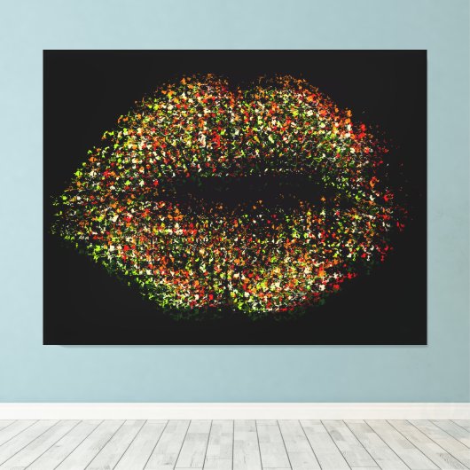 Moderne Abstracte art Lips #35 Canvas Afdruk (Insitu (Houten vloer))