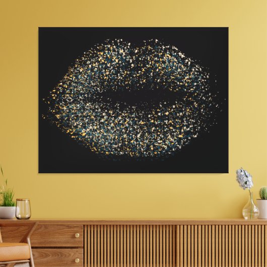 Moderne Abstracte art Lips #4 Canvas Afdruk (Insitu (Woonkamer))