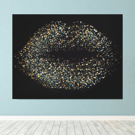 Moderne Abstracte art Lips #4 Canvas Afdruk (Insitu (Houten vloer))