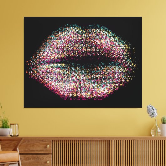 Moderne Abstracte art Lips #52 Canvas Afdruk (Insitu (Woonkamer))