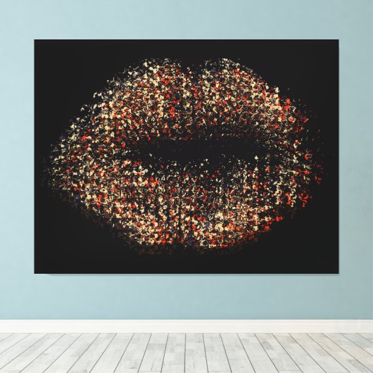 Moderne Abstracte art Lips #59 Canvas Afdruk (Insitu (Houten vloer))